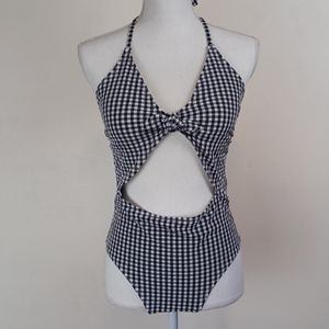 Gingham Print One Piece Bathing Suit